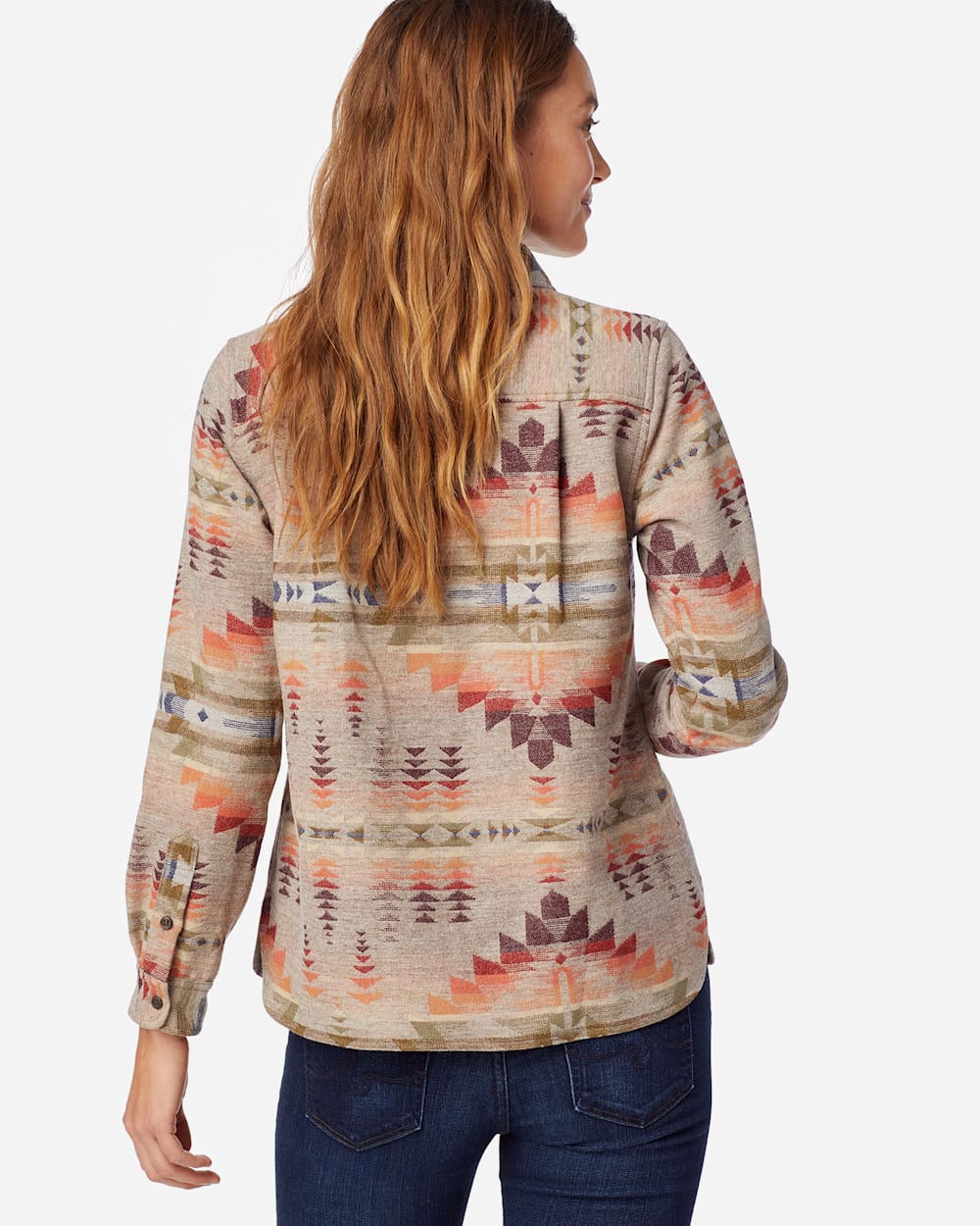 WOMEN'S LIMITED EDITION JACQUARD BOARD SHIRT IN TAN JUNIPER MESA image number 4