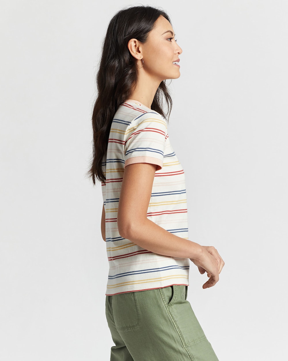 ALTERNATE VIEW OF WOMEN'S DESCHUTES RINGER TEE IN ANTIQUE WHITE MULTI image number 2