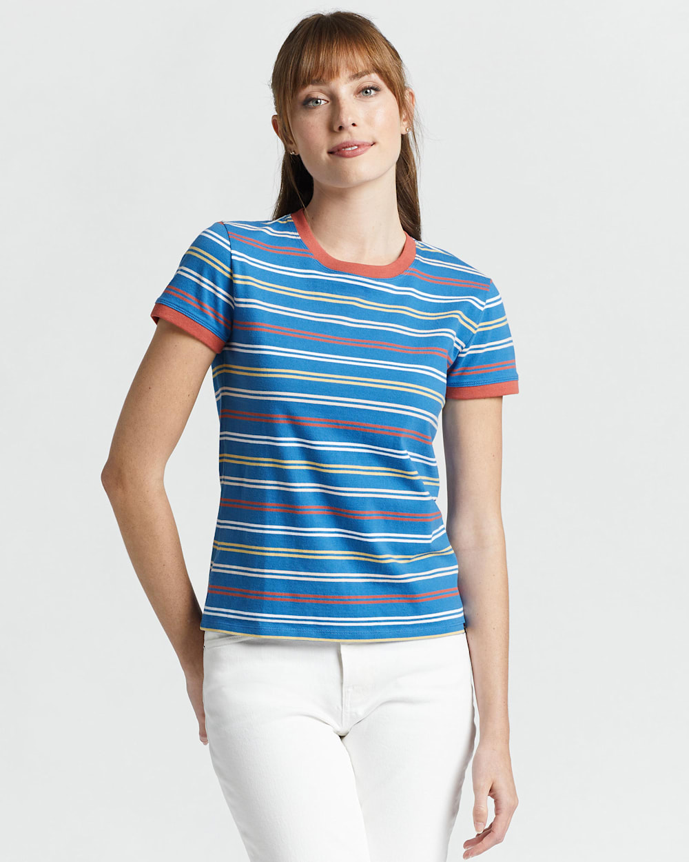 WOMEN'S DESCHUTES RINGER TEE IN VALLARTA BLUE MULTI image number 1