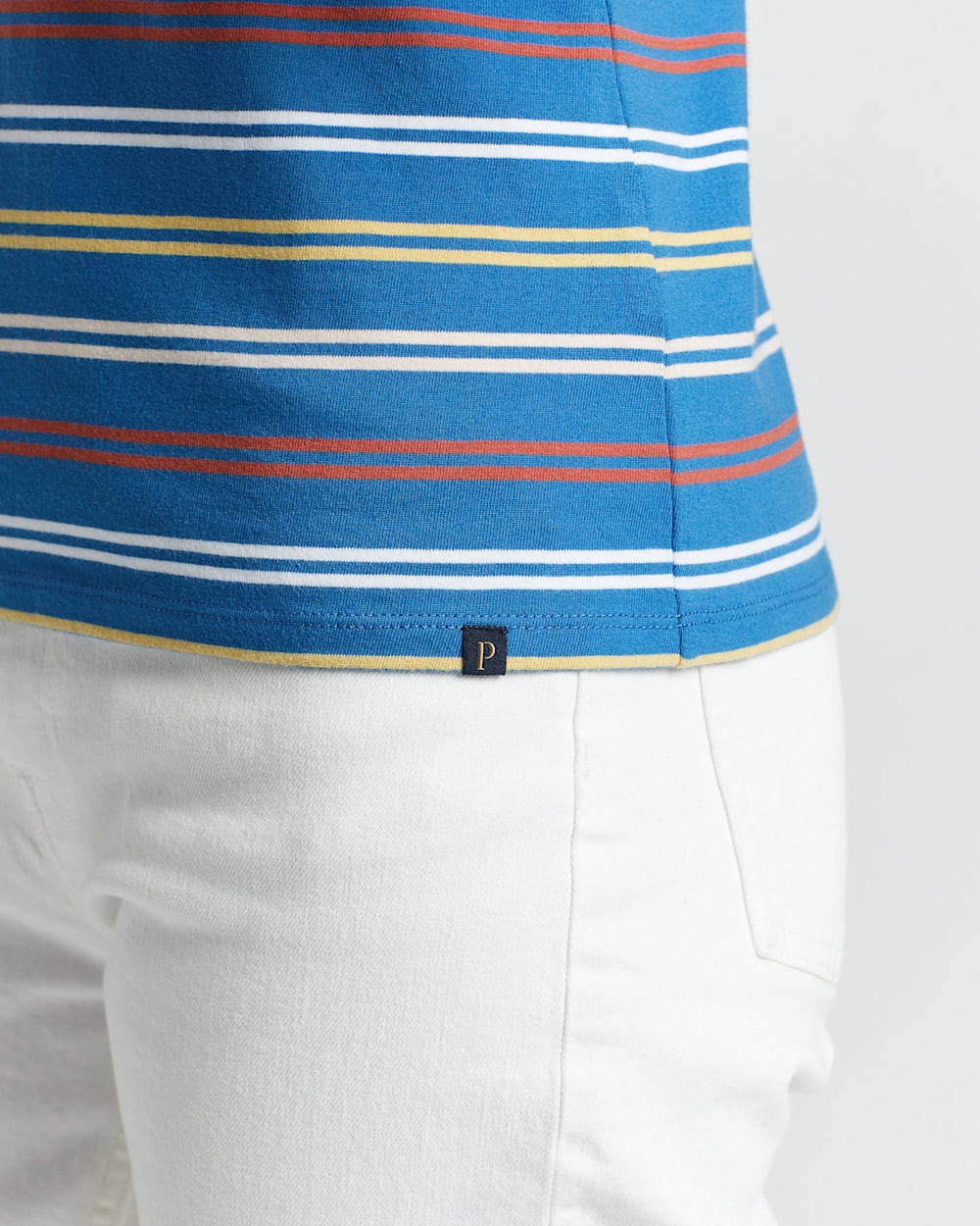 ALTERNATE VIEW OF WOMEN'S DESCHUTES RINGER TEE IN VALLARTA BLUE MULTI image number 4