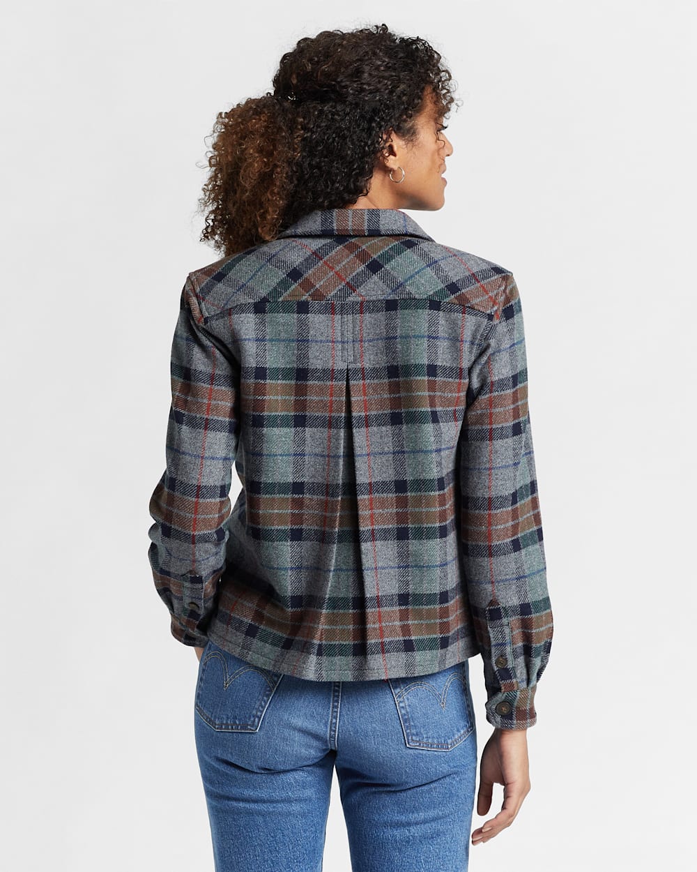 ALTERNATE VIEW OF WOMEN'S ROSLYN WOOL JACKET IN GREY MIX PLAID image number 2
