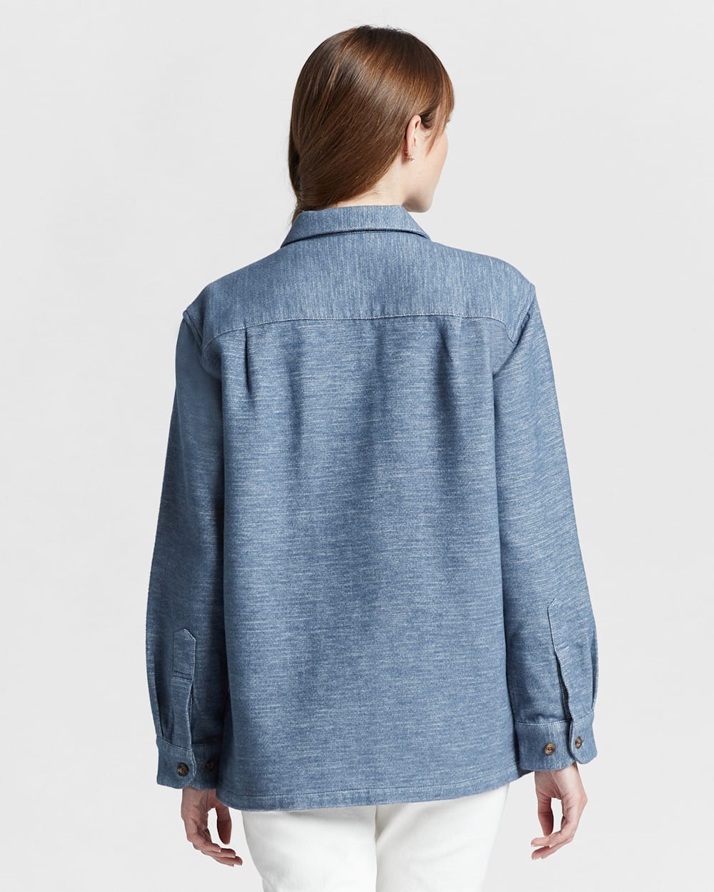 ALTERNATE VIEW OF WOMEN'S SOLID DOUBLESOFT BOARD SHIRT IN BERING SEA BLUE image number 2