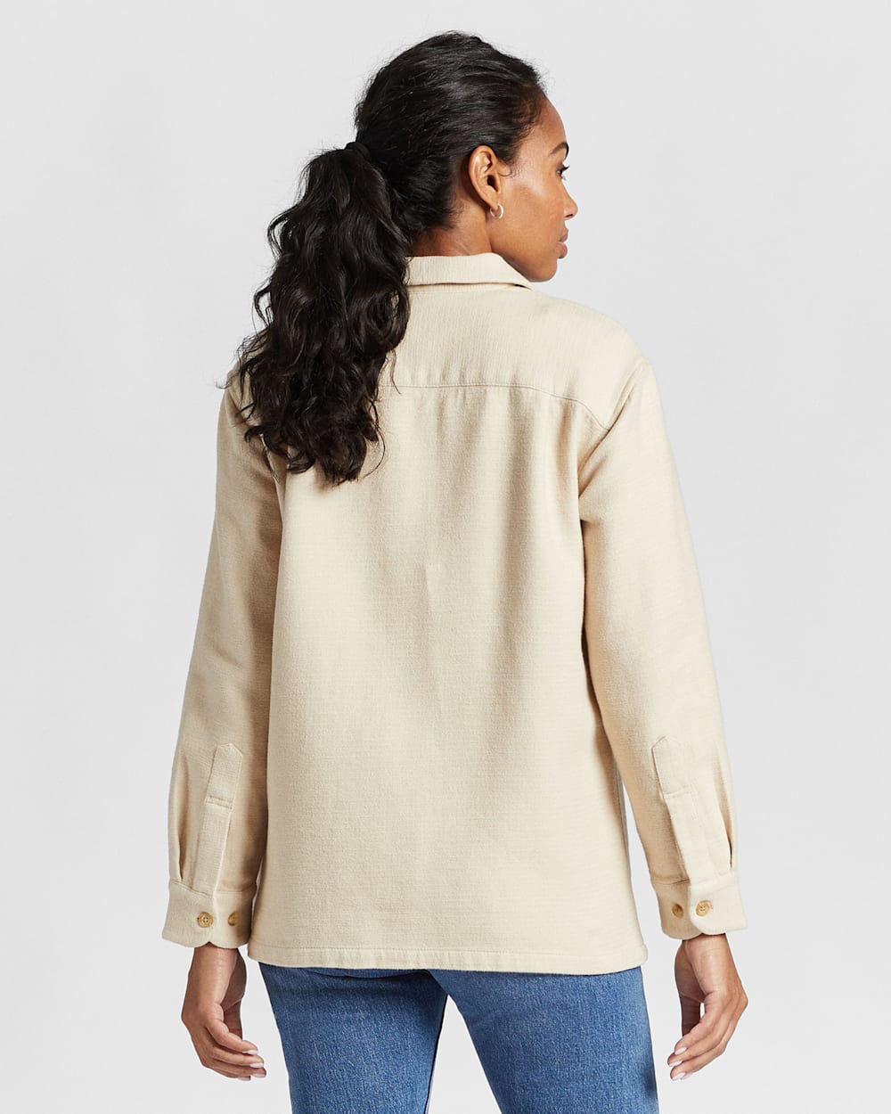 ALTERNATE VIEW OF WOMEN'S SOLID DOUBLESOFT BOARD SHIRT IN SANDSHELL image number 2