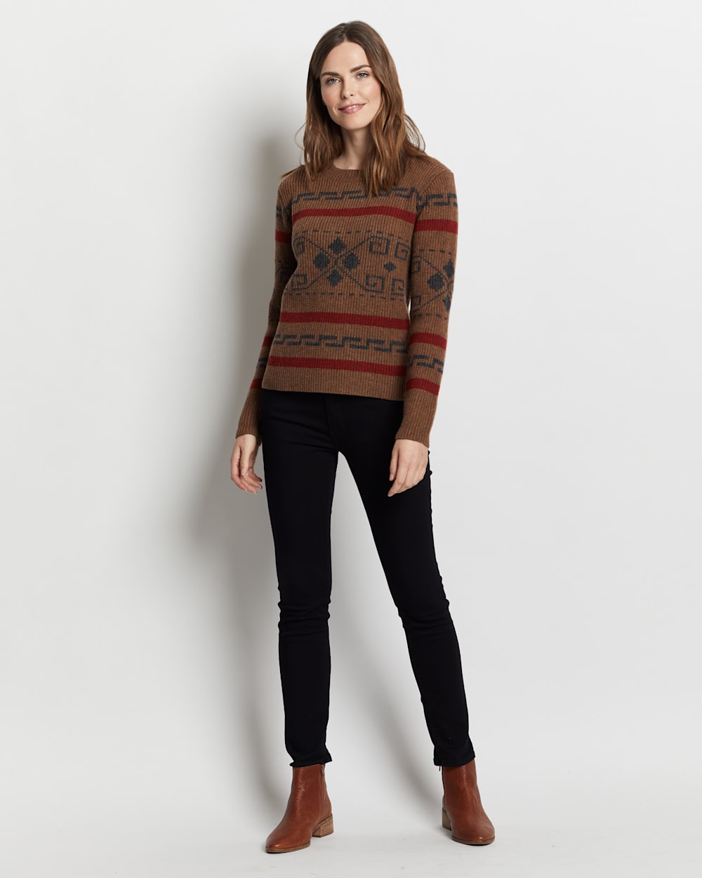 WOMEN'S WESTERLEY CREWNECK SWEATER IN COPPER BROWN/RED image number 1