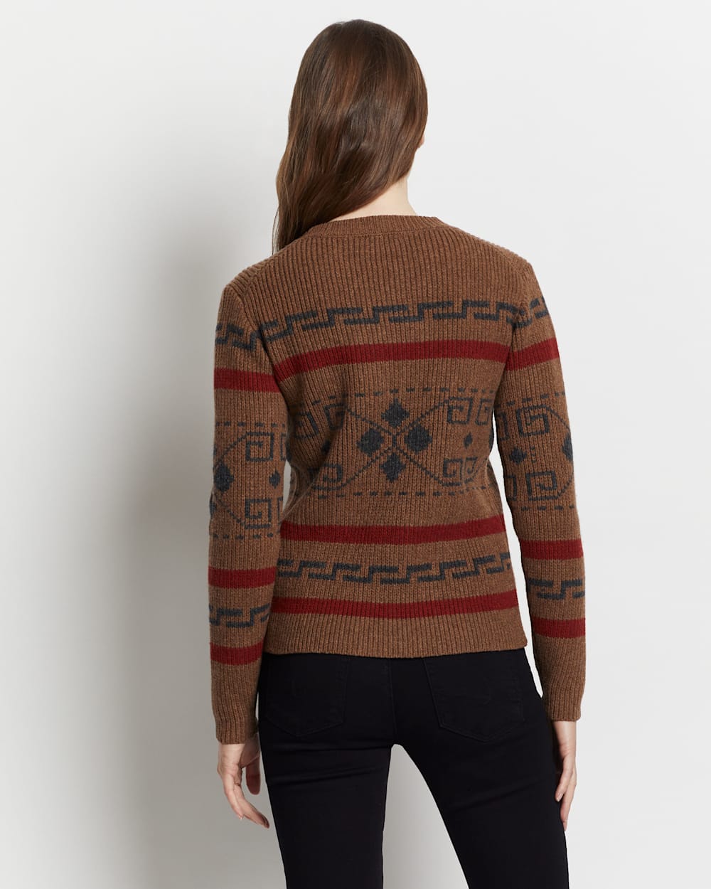 ALTERNATE VIEW OF WOMEN'S WESTERLEY CREWNECK SWEATER IN COPPER BROWN/RED image number 5