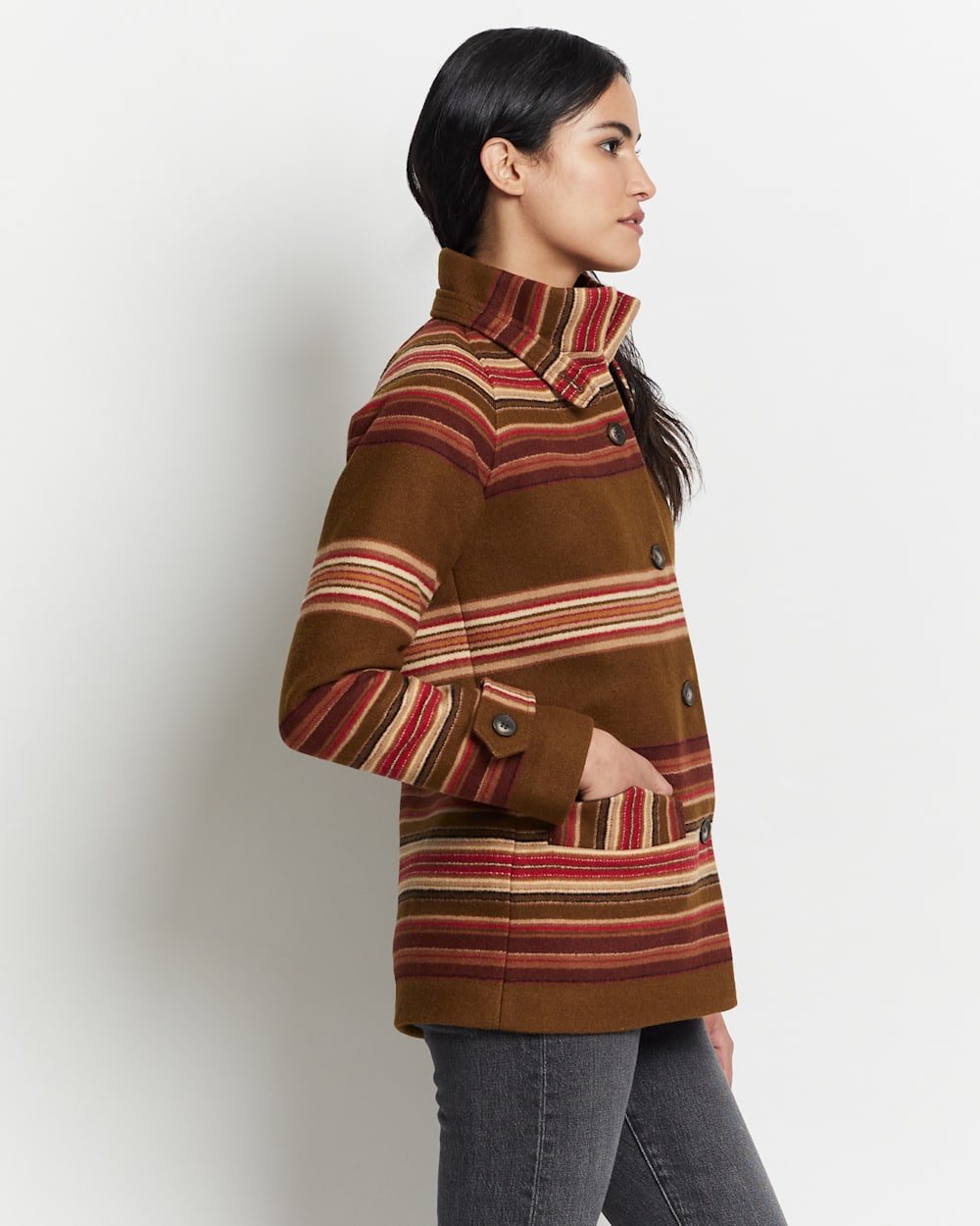 ALTERNATE VIEW OF WOMEN'S ARCHIVE TOBOGGAN WOOL COAT IN FAIRFAX OLIVE image number 6