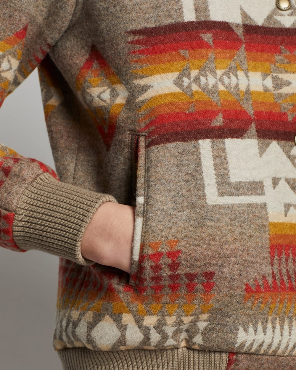 ALTERNATE VIEW OF WOMEN'S WOOL BOMBER JACKET IN TAUPE CHIEF JOSEPH image number 2