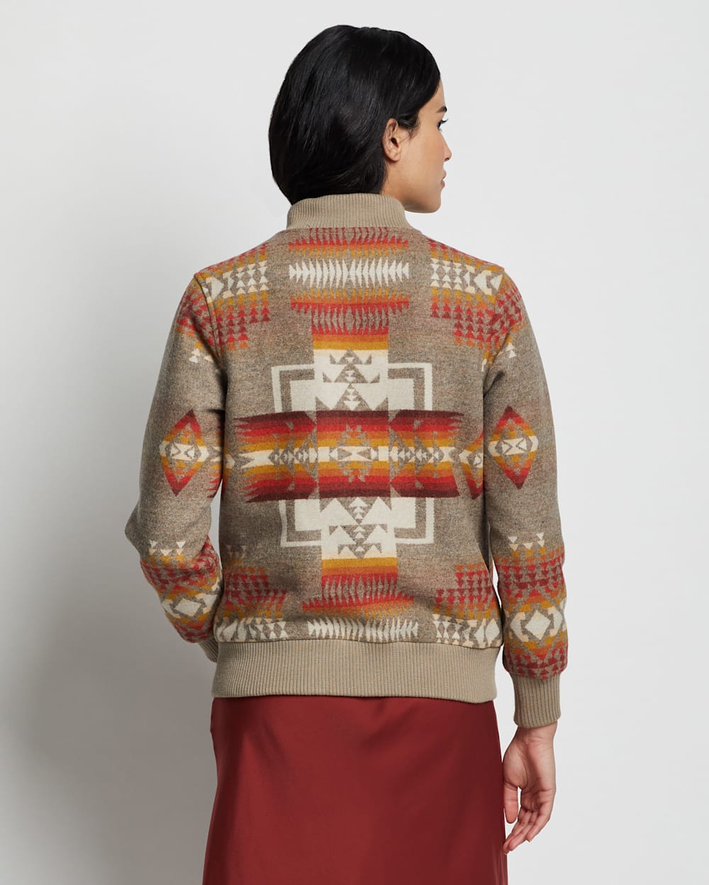 ALTERNATE VIEW OF WOMEN'S WOOL BOMBER JACKET IN TAUPE CHIEF JOSEPH image number 5