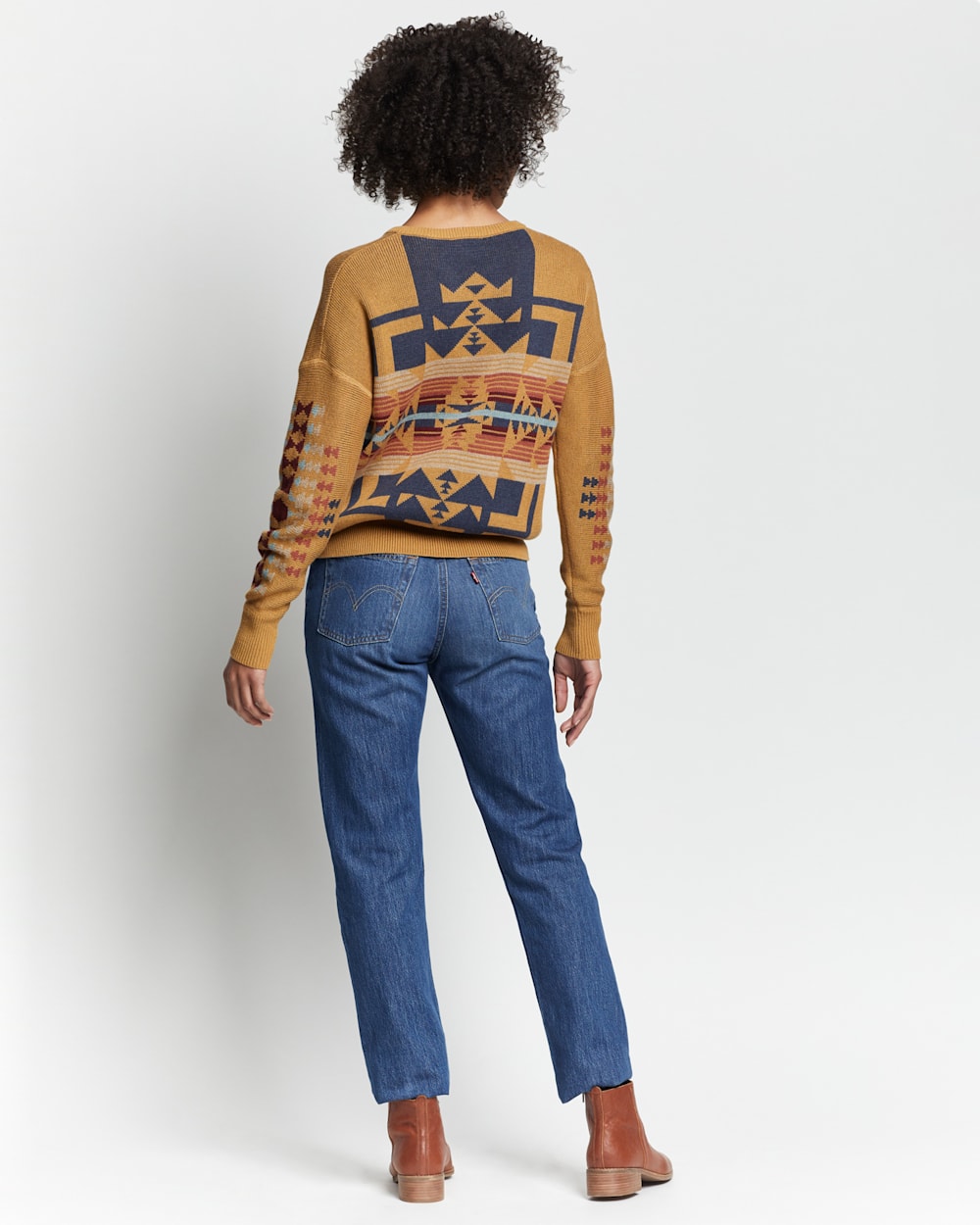 ALTERNATE VIEW OF WOMEN'S GRAPHIC COTTON SWEATER IN BRONZE CHIEF JOSEPH image number 2