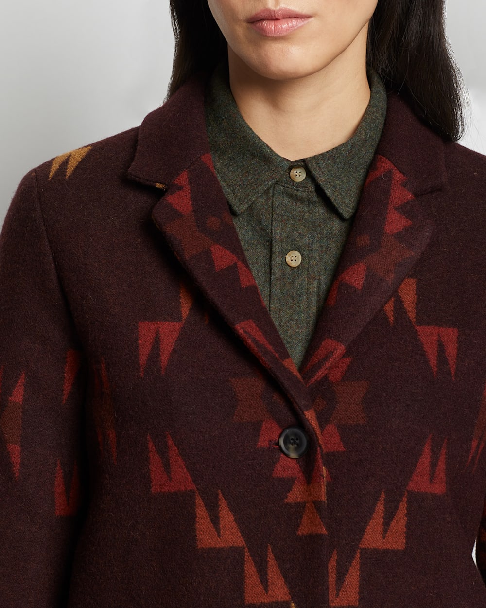 ALTERNATE VIEW OF WOMEN'S JACKSONVILLE WOOL COAT IN CABERNET MISSION TRAILS image number 4