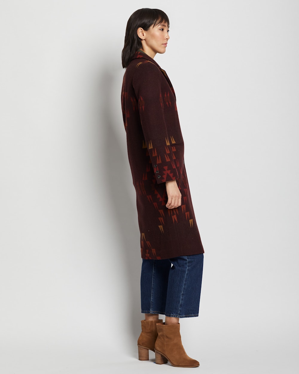 ALTERNATE VIEW OF WOMEN'S JACKSONVILLE WOOL COAT IN CABERNET MISSION TRAILS image number 6