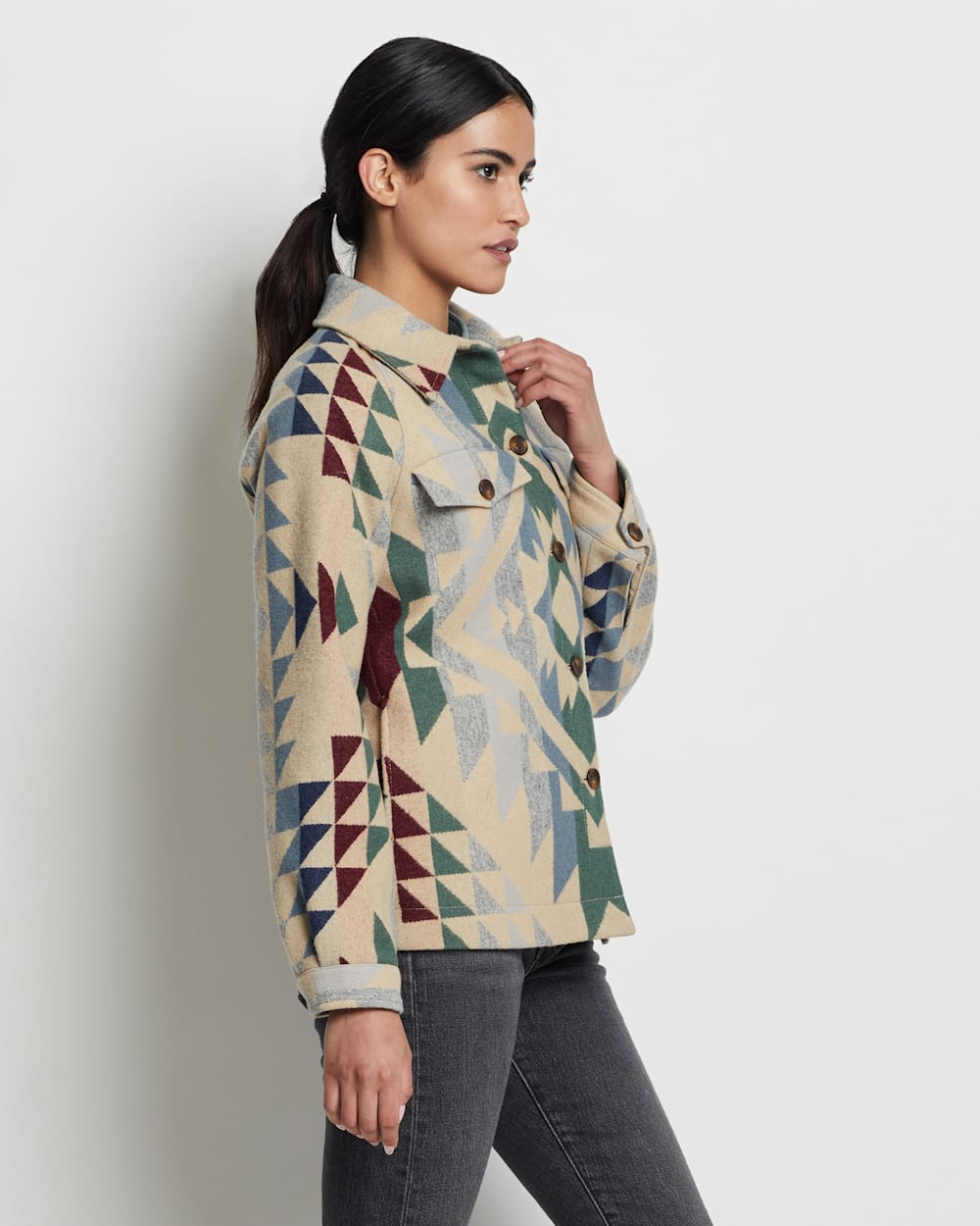 ALTERNATE VIEW OF WOMEN'S LEANNE WOOL COAT IN TAN SMITH ROCK image number 3