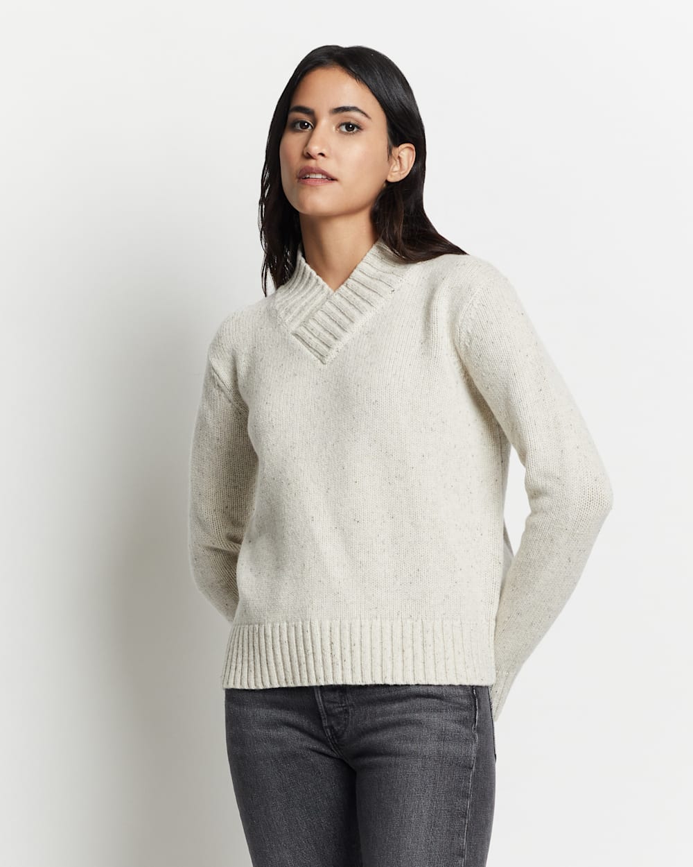 WOMEN'S HALLIE MERINO SWEATER IN SNOW HILL DONEGAL image number 1