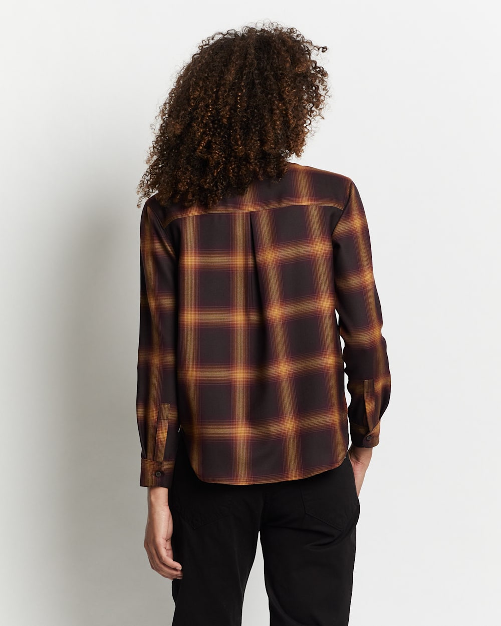 ALTERNATE VIEW OF WOMEN'S MAYWOOD MERINO SHIRT IN BLACK/GOLD OMBRE image number 4