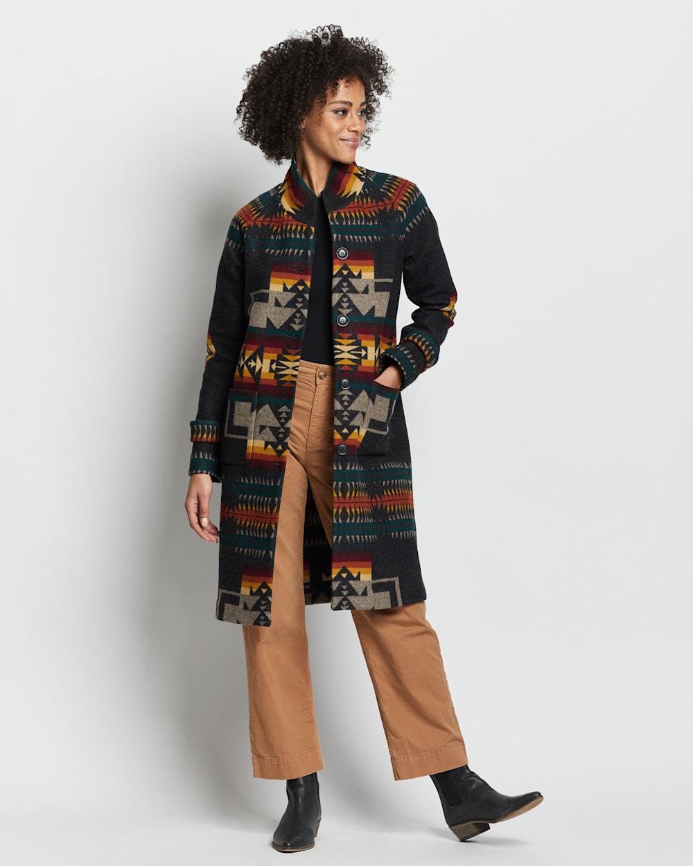 WOMEN'S ARCHIVE BLANKET COAT IN CHARCOAL CHIEF JOSEPH image number 1