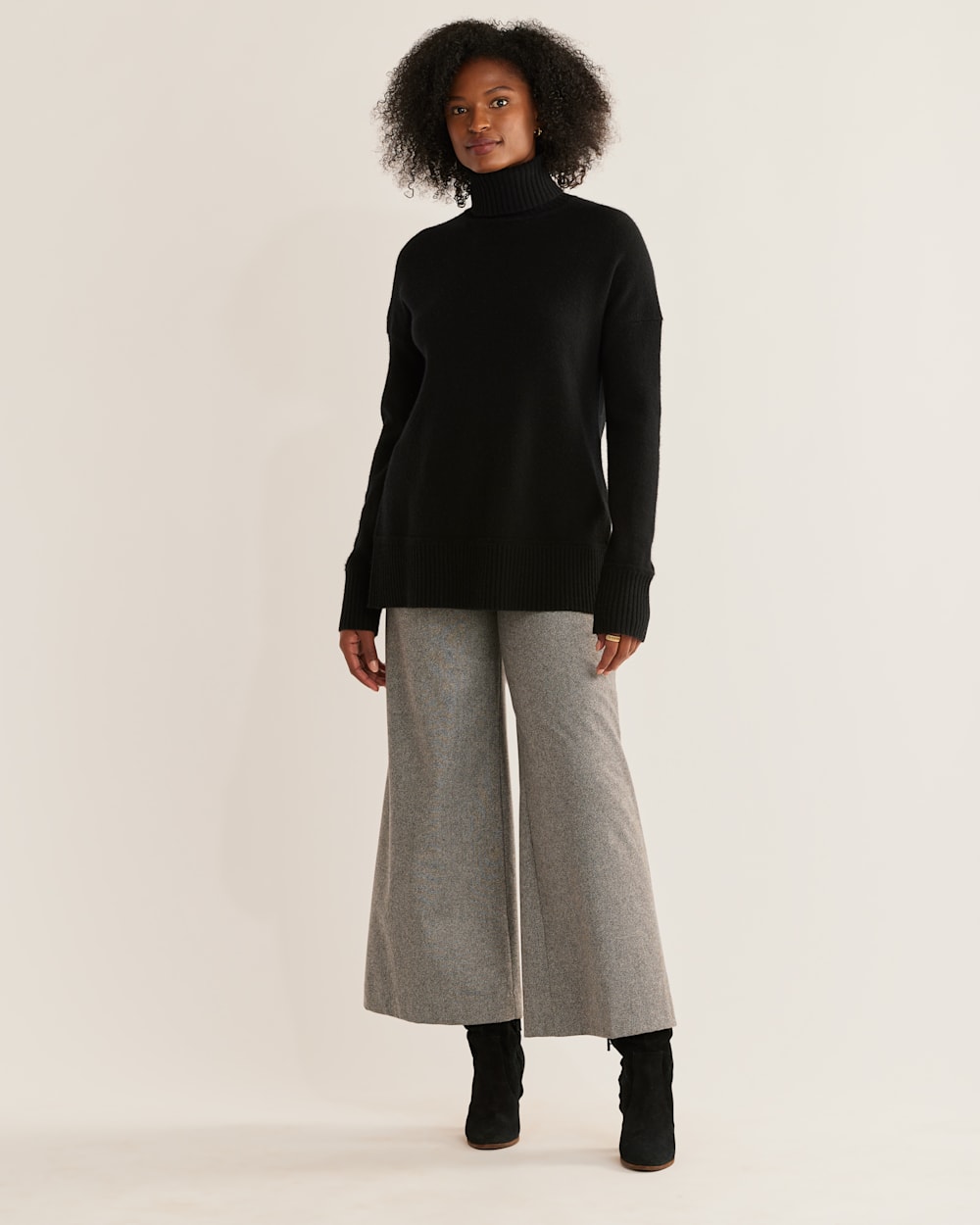 Oversized black turtleneck sweater sale