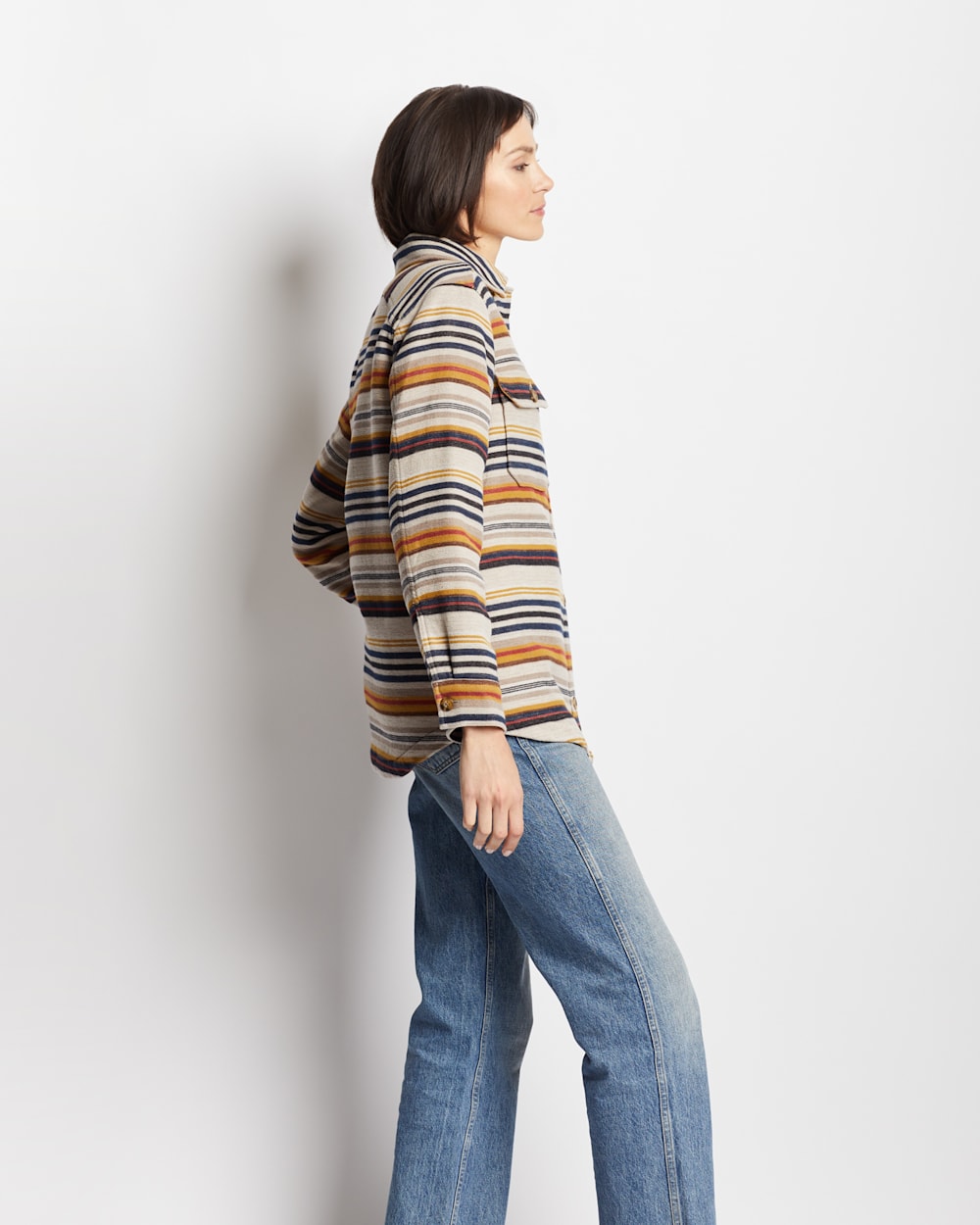 ALTERNATE VIEW OF WOMEN'S WILDWOOD DOUBLESOFT SHIRT JACKET IN BRIDGER STRIPE MULTI image number 3