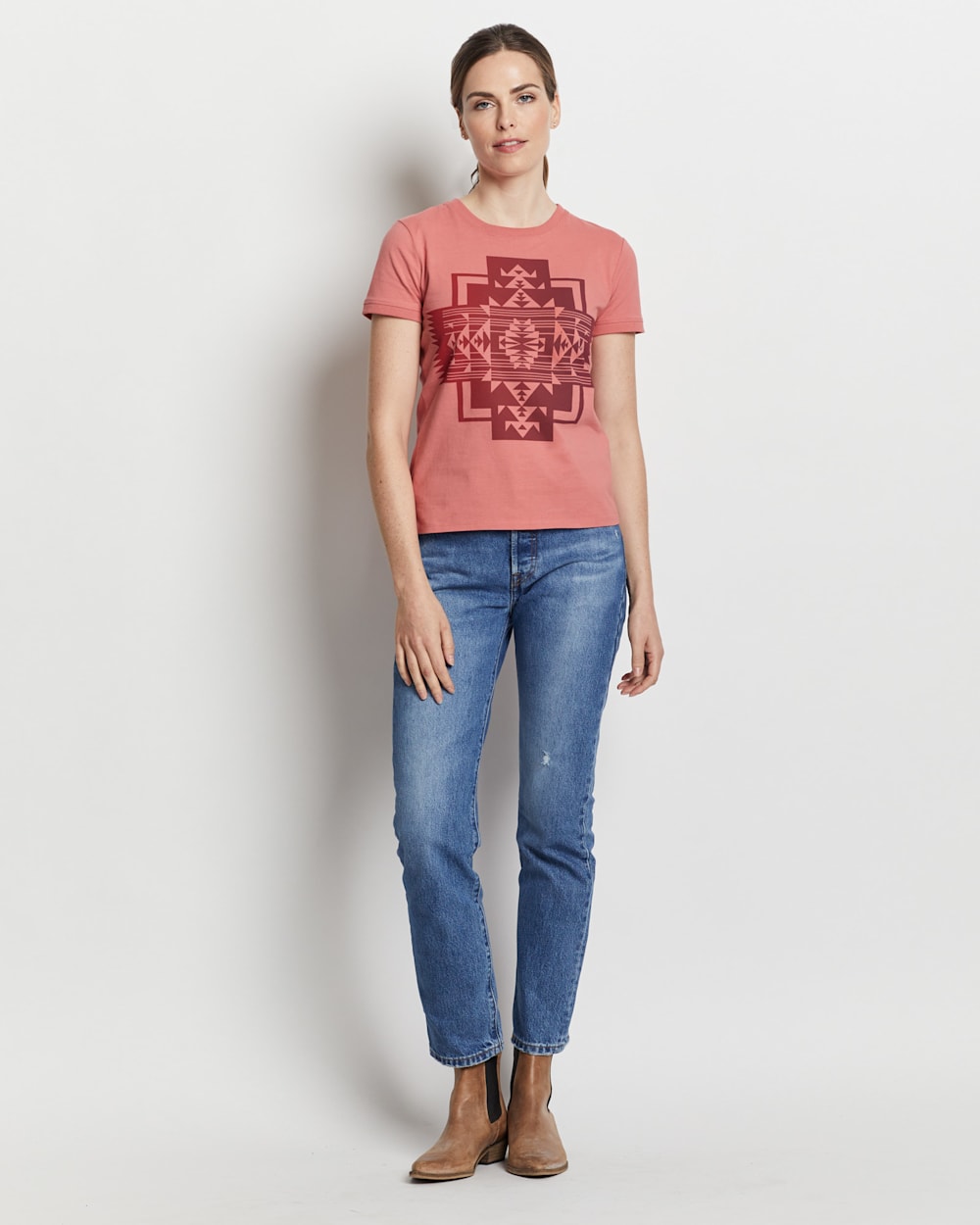 WOMEN'S DESCHUTES GRAPHIC TEE IN FADED ROSE CHIEF JOSEPH image number 1