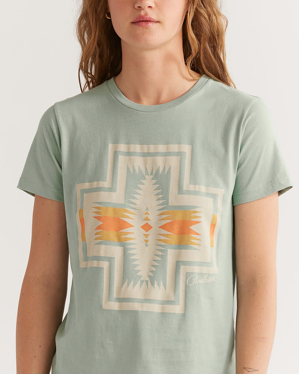 ALTERNATE VIEW OF WOMEN'S HERITAGE HARDING TEE IN SEAFOAM BLUE/GREEN image number 4