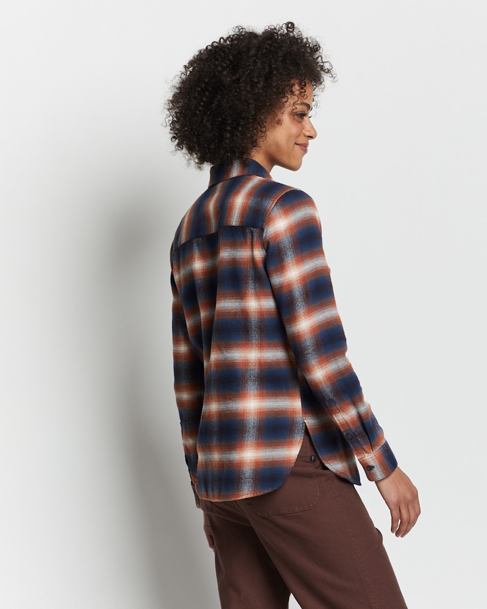 ALTERNATE VIEW OF WOMEN'S MADISON DOUBLEBRUSHED FLANNEL SHIRT IN NAVY MULTI PLAID image number 3