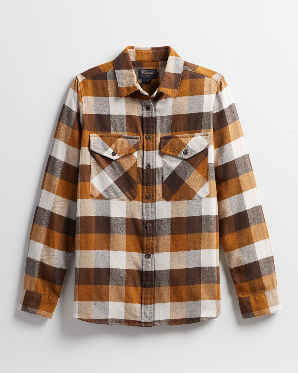 WOMEN'S MADISON DOUBLEBRUSHED FLANNEL SHIRT IN BROWN/IVORY CHECK image number 1