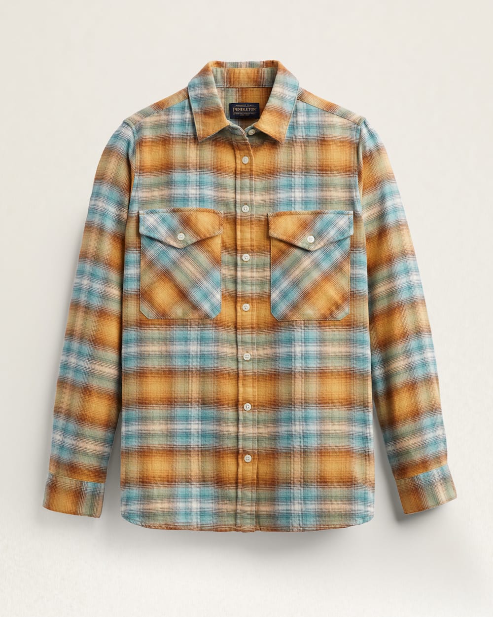 WOMEN'S MADISON DOUBLE-BRUSHED FLANNEL SHIRT IN TURQUOISE MULTI PLAID image number 1