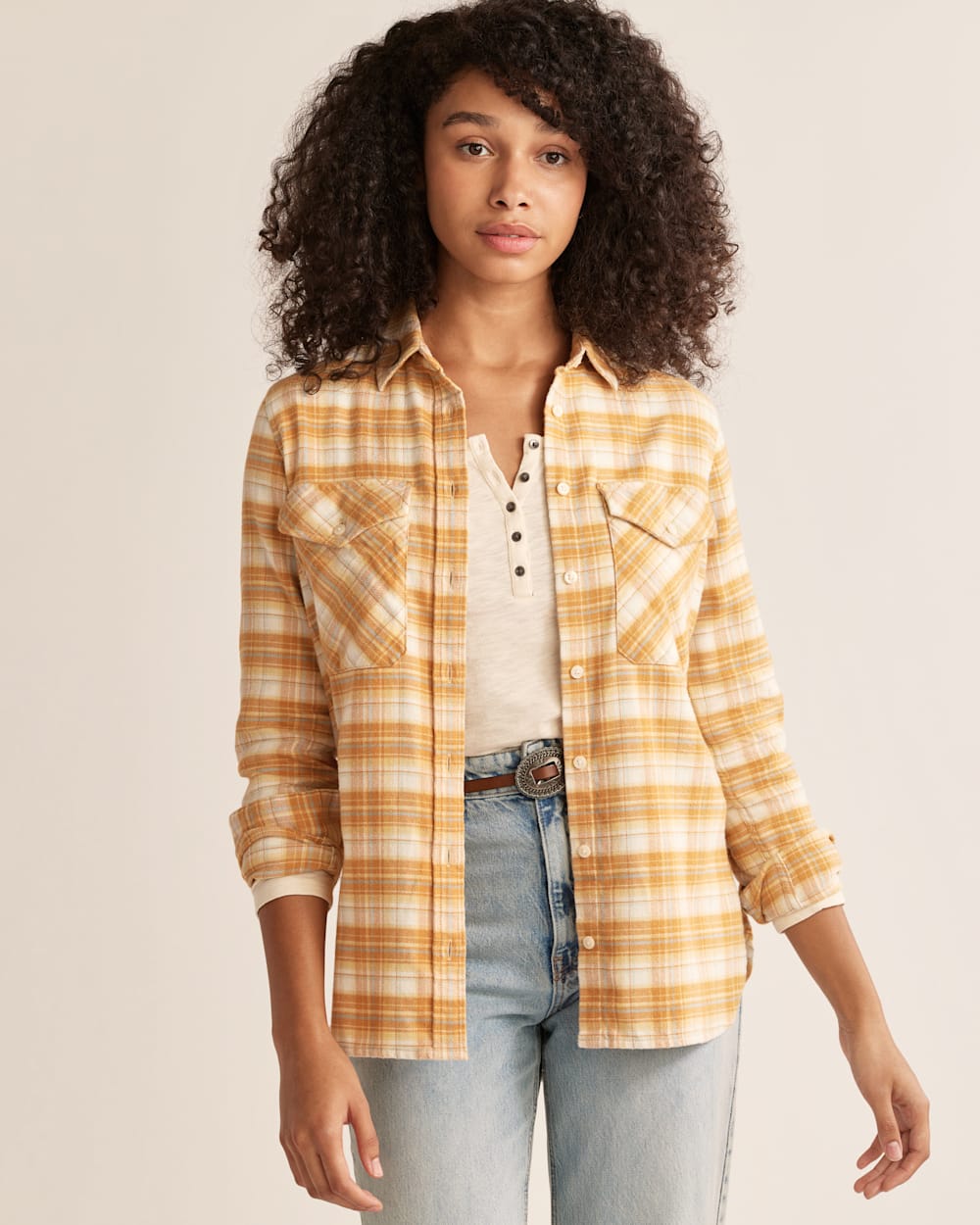 Yellow plaid shirt women's new arrivals