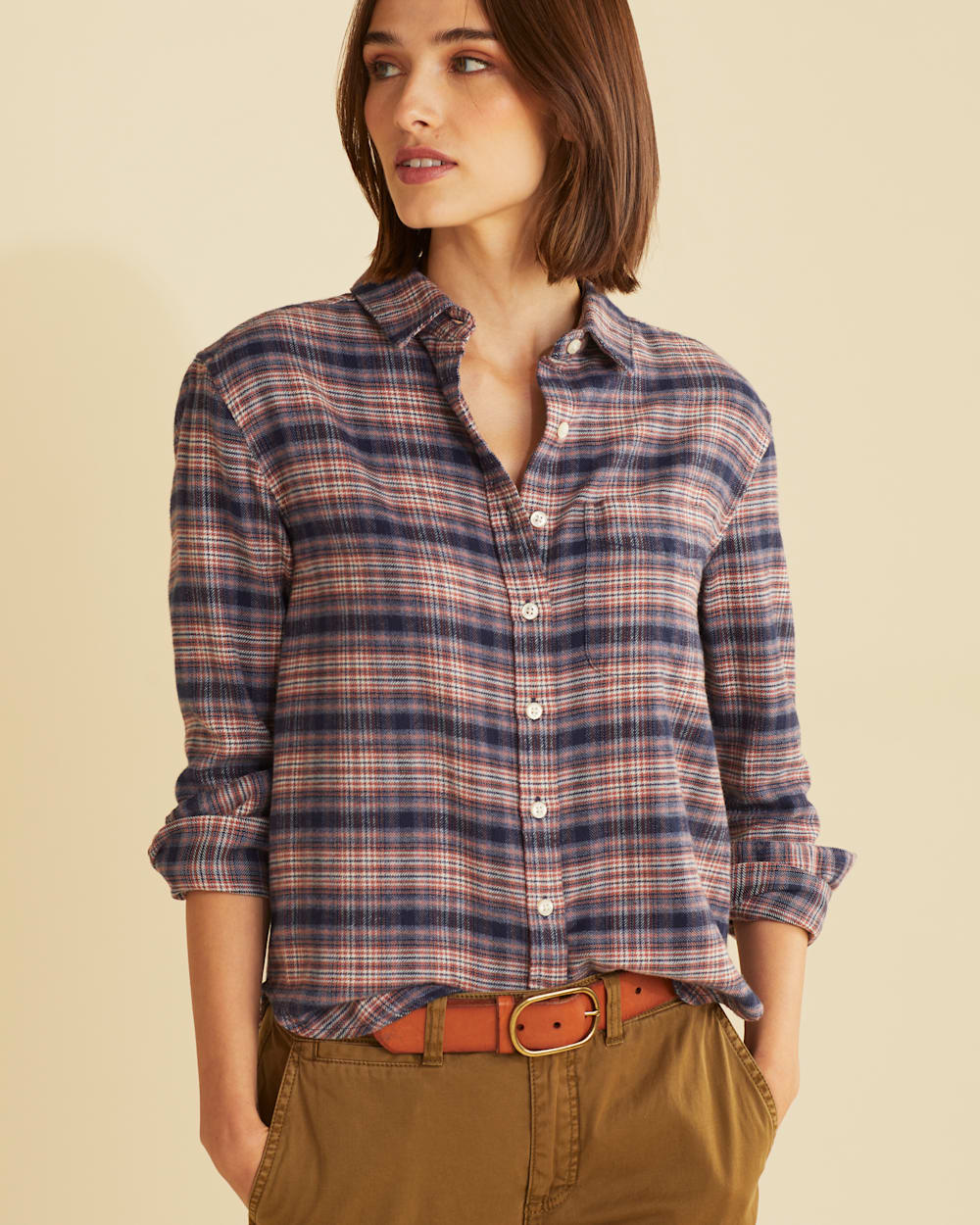 Balsam Womens Brushed Long Line Flannel Shirt