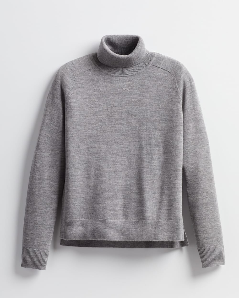 WOMEN'S RAGLAN MERINO TURTLENECK IN SOFT GREY HEATHER image number 1