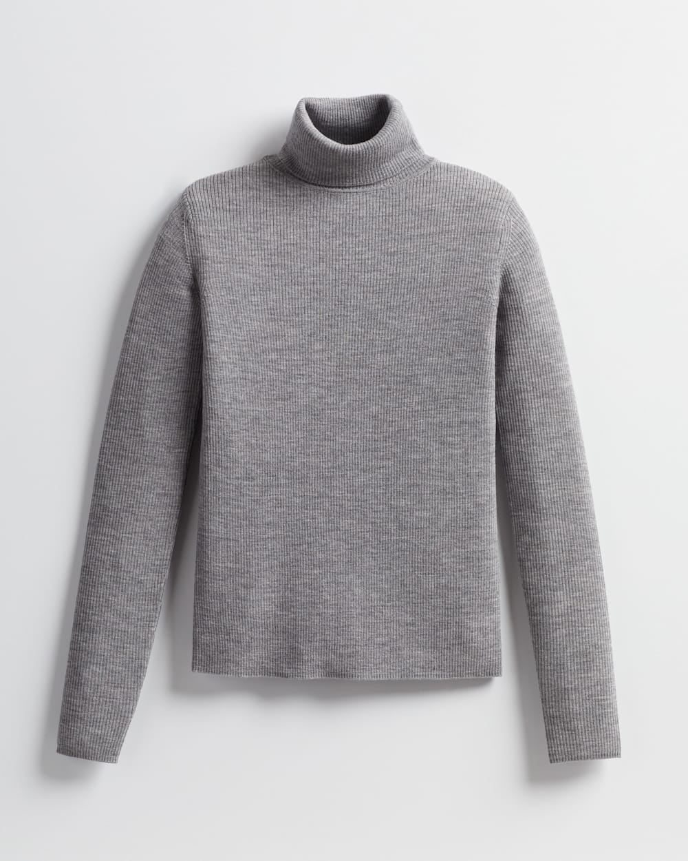 WOMEN'S RIB MERINO TURTLENECK IN SOFT GREY HEATHER image number 1