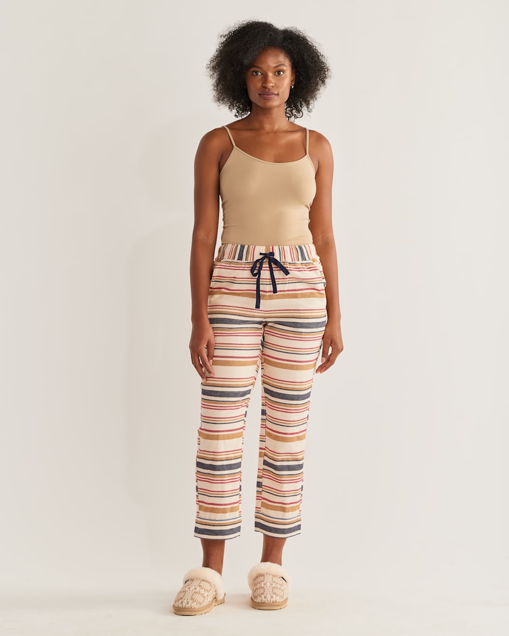 WOMEN'S PAJAMA PANTS IN IVORY SCOUT STRIPE image number 1