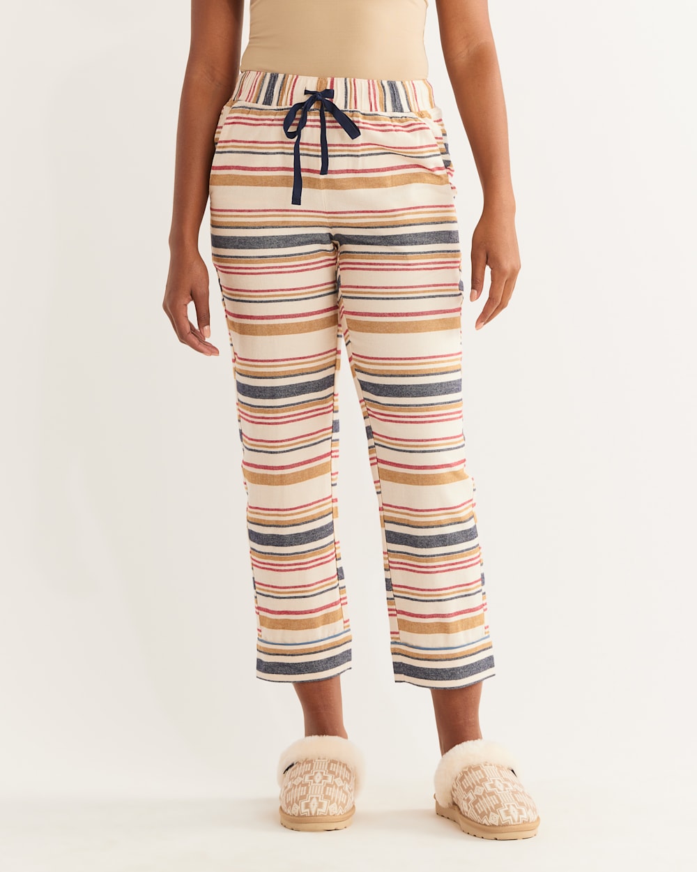 ALTERNATE VIEW OF WOMEN'S PAJAMA PANTS IN IVORY SCOUT STRIPE image number 2