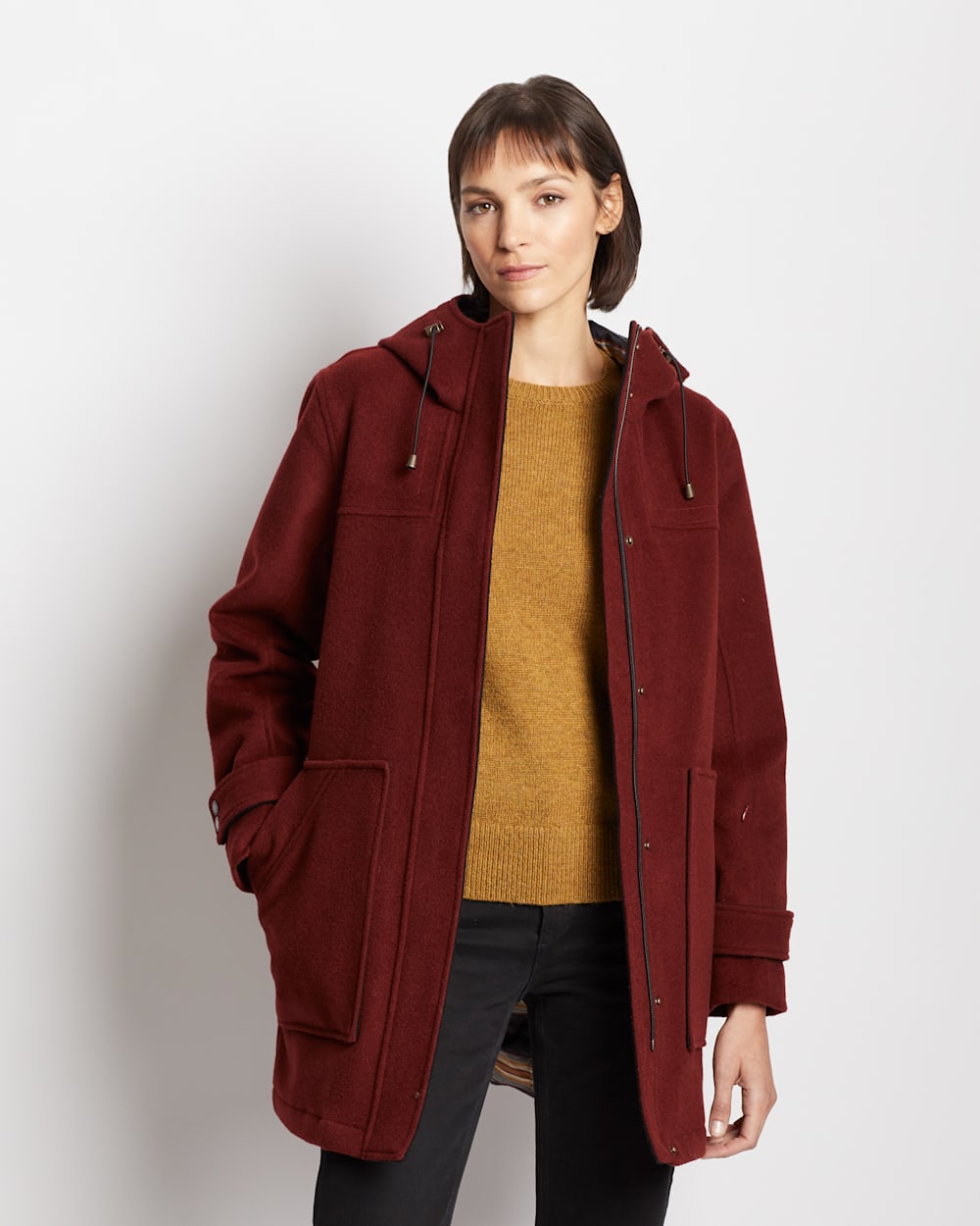 ジャケット・アウター BRUSHED ALPACA WOOL MELTON HOODED COAT Auralee Brushed Alpaca Wool Melton Hooded Coat Dark Olive