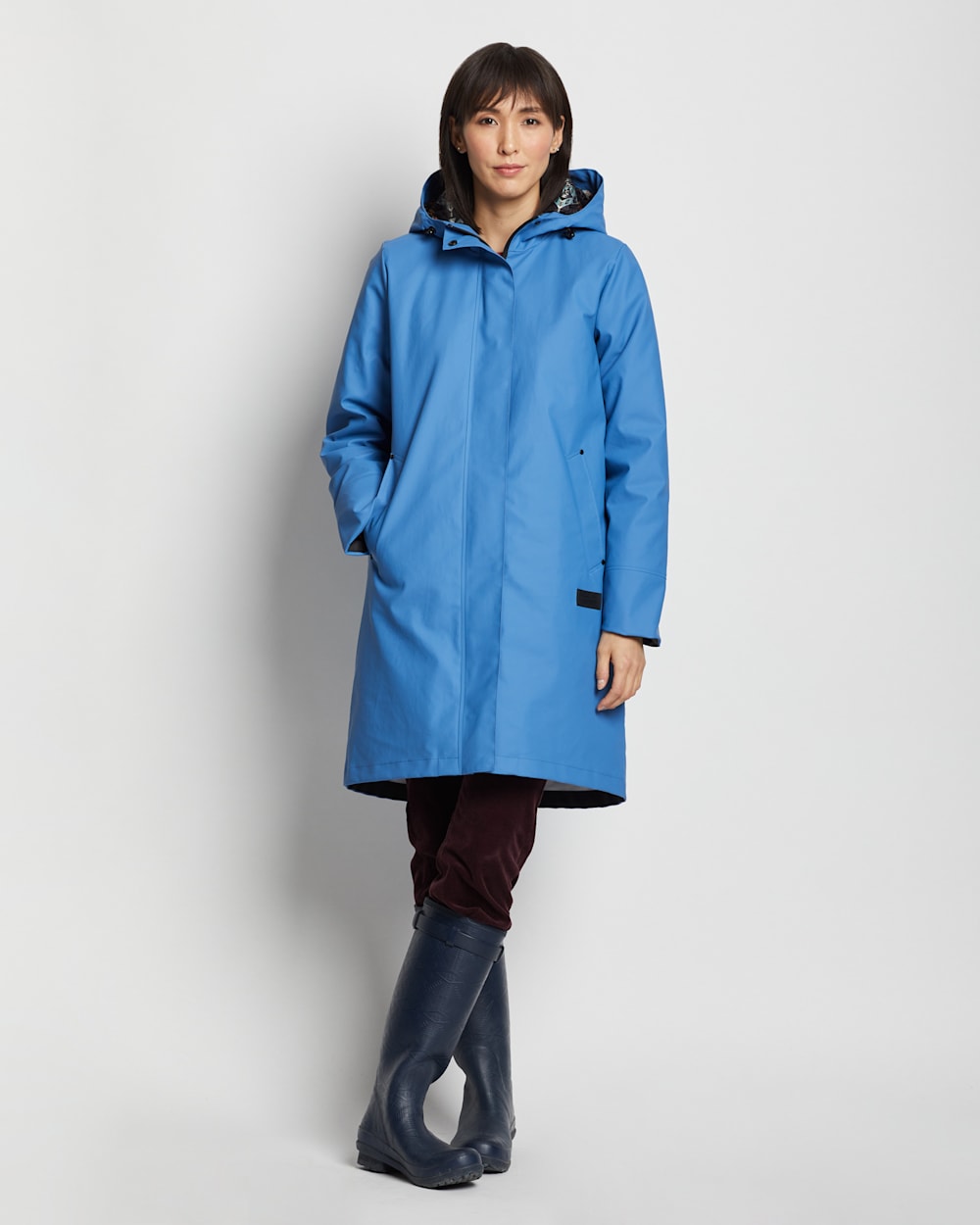 ALTERNATE VIEW OF WOMEN'S VICTORIA A-LINE SLICKER IN MARINE BLUE image number 3