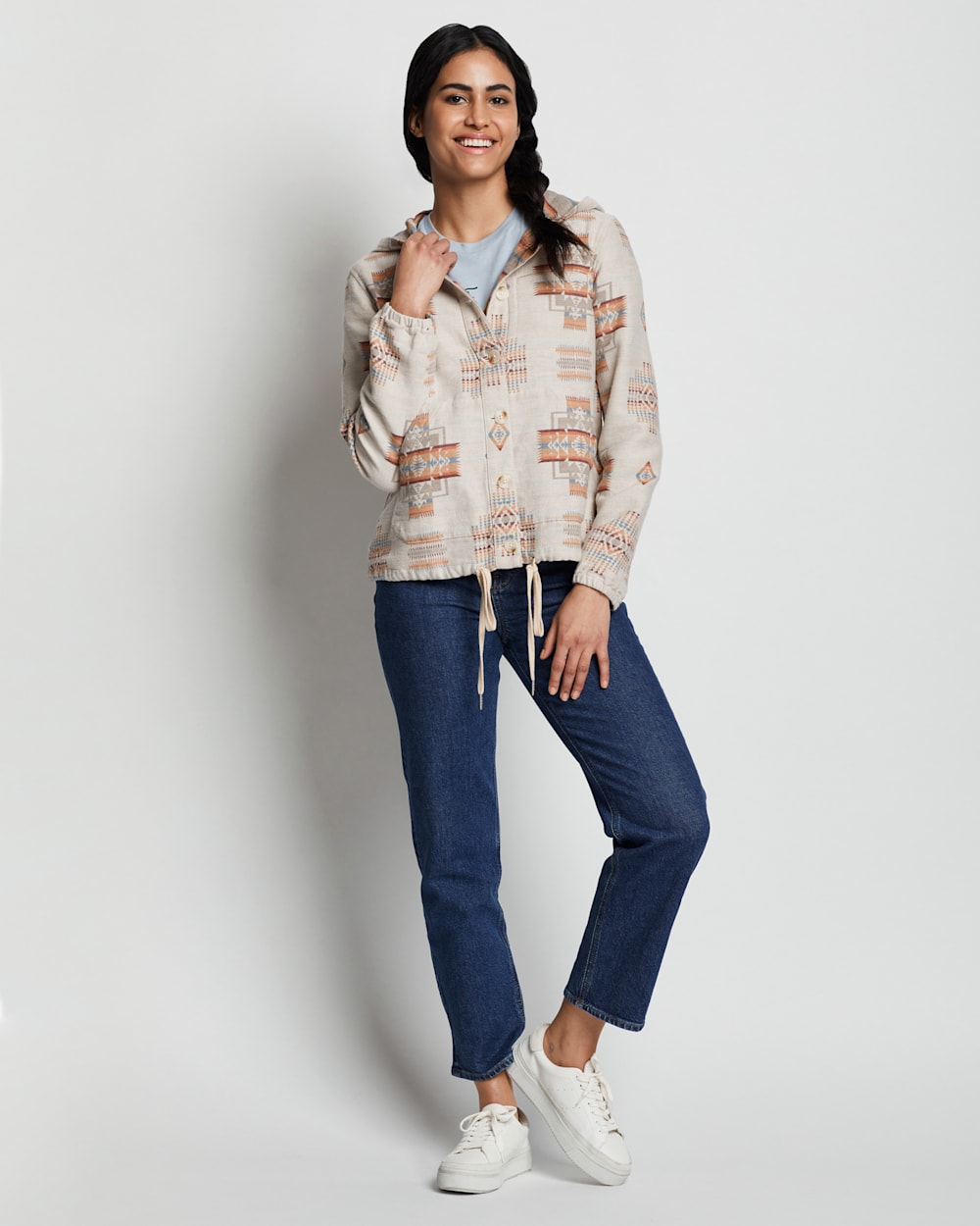 ALTERNATE VIEW OF WOMEN'S LIGHTWEIGHT DOUBLESOFT HOODIE IN ROSEWOOD CHIEF JOSEPH image number 3