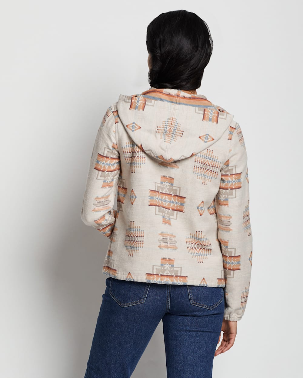 ALTERNATE VIEW OF WOMEN'S LIGHTWEIGHT DOUBLESOFT HOODIE IN ROSEWOOD CHIEF JOSEPH image number 6