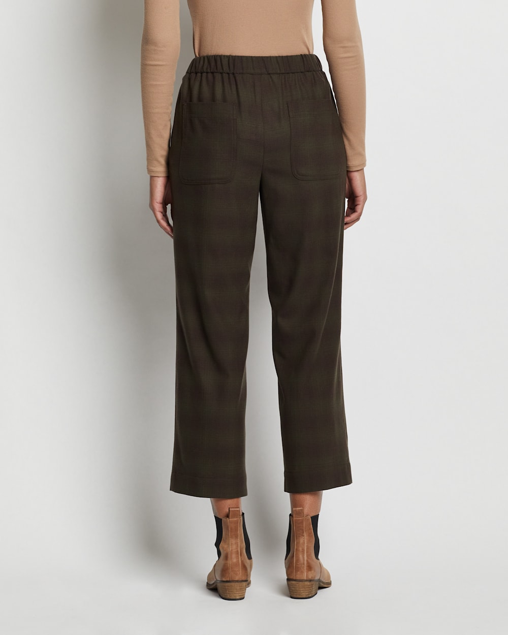 ALTERNATE VIEW OF WOMEN'S BROADWAY MERINO PLAID PANTS IN OLIVE SHADOW image number 4