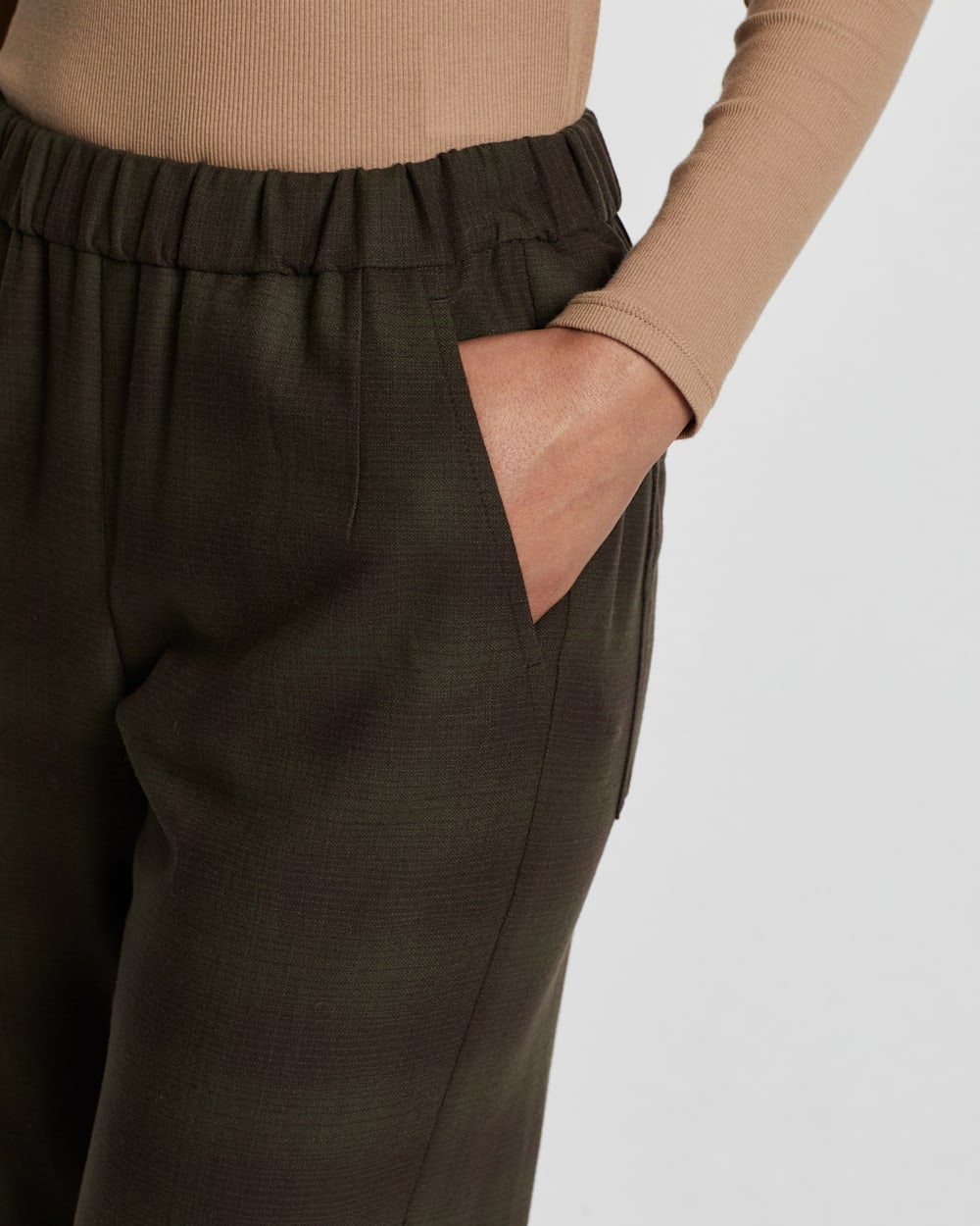 ALTERNATE VIEW OF WOMEN'S BROADWAY MERINO PLAID PANTS IN OLIVE SHADOW image number 5