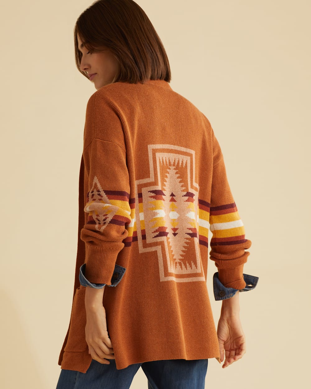 WOMEN'S SIERRA SPRINGS COTTON CARDIGAN IN BROWN HARDING image number 1