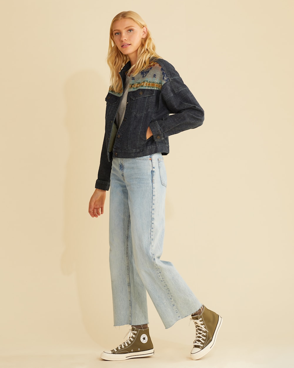 Denim wool jacket womens clearance