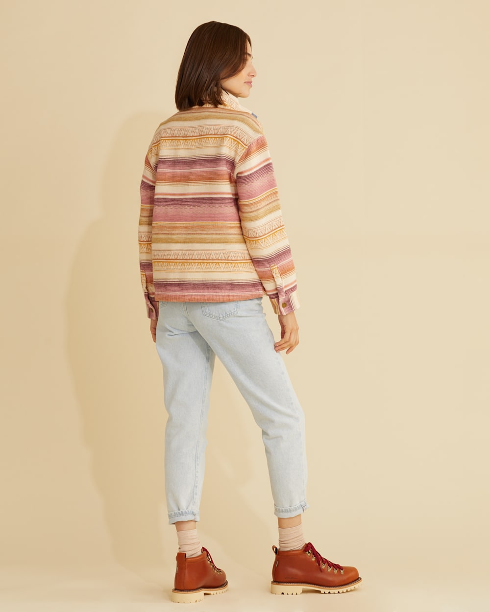 ALTERNATE VIEW OF WOMEN'S DOUBLESOFT HALF-ZIP PULLOVER IN PURPLE/IVORY MULTI image number 3