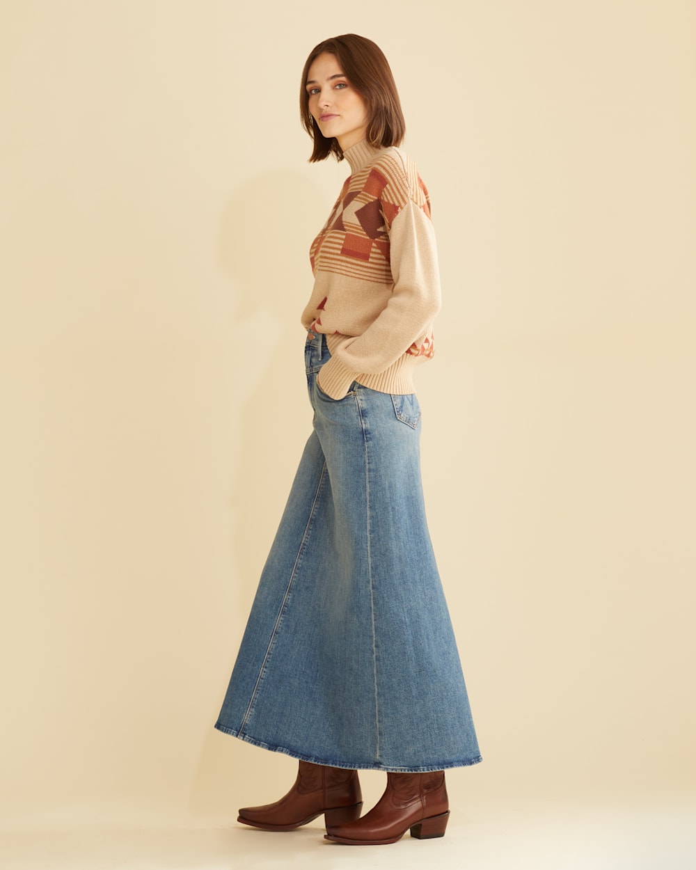 ALTERNATE VIEW OF WOMEN'S DESERT DAWN MOCKNECK SWEATER IN IRISH CREAM MULTI image number 4