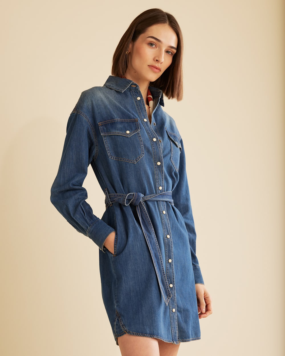 Long chambray dress outlet