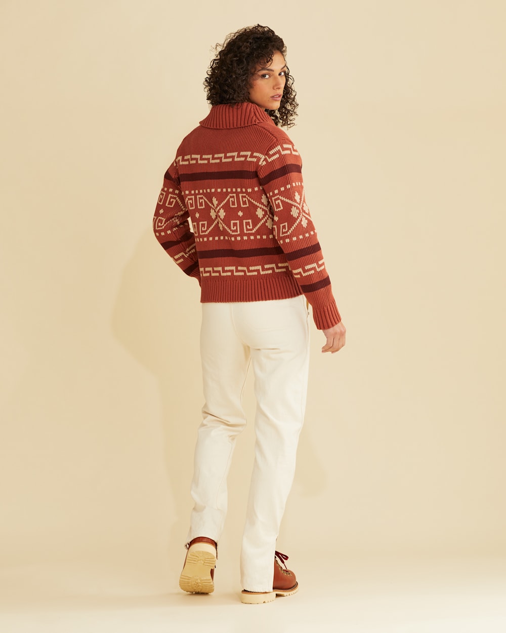 ALTERNATE VIEW OF WOMEN'S WESTERLEY COTTON CARDIGAN IN REDWOOD MULTI image number 3