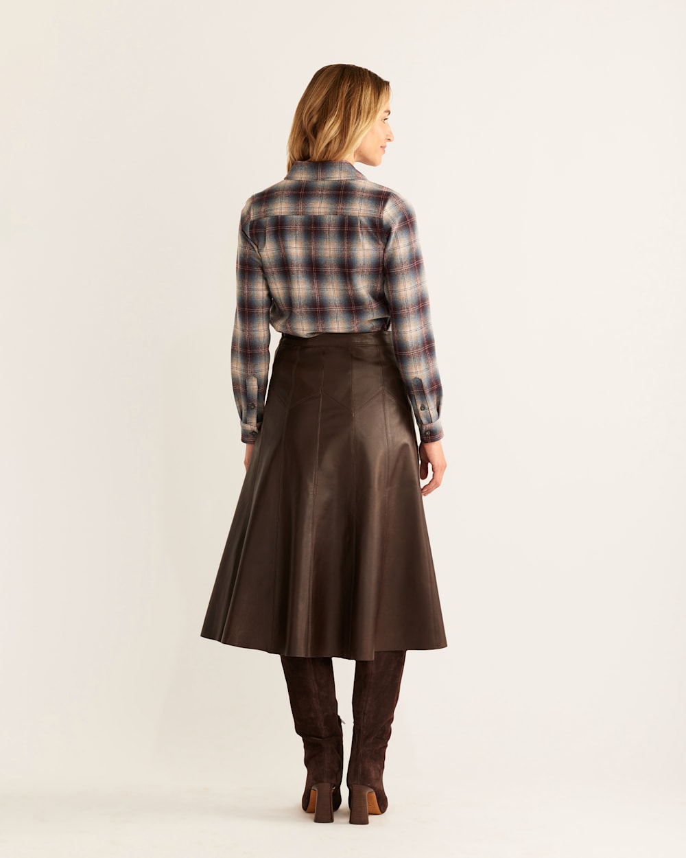 ALTERNATE VIEW OF WOMEN'S MEREDITH WOOL SHIRT IN MAROON/BLUE OMBRE image number 4