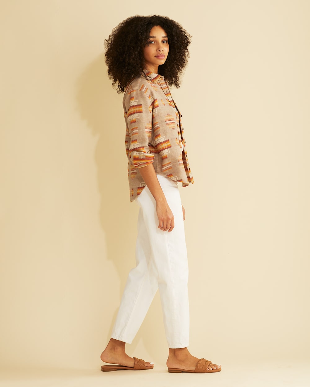 ALTERNATE VIEW OF WOMEN'S DOUBLESOFT LONG BEACH SHIRT IN TAN CHIEF JOSEPH image number 2