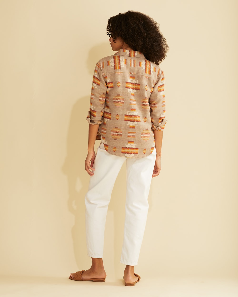 ALTERNATE VIEW OF WOMEN'S DOUBLESOFT LONG BEACH SHIRT IN TAN CHIEF JOSEPH image number 3