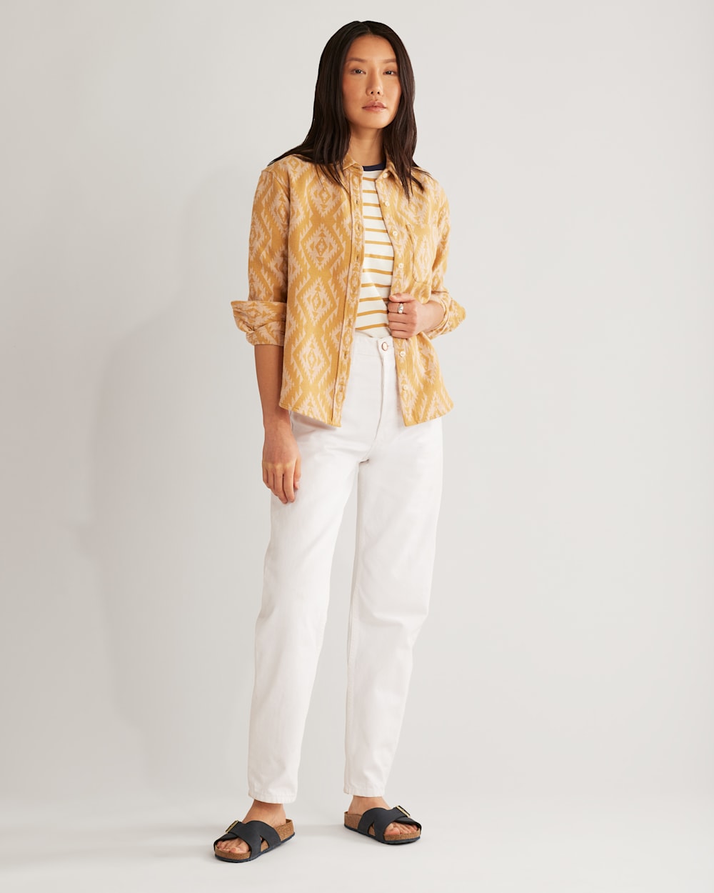 WOMEN'S DOUBLESOFT LONG BEACH SHIRT IN CURRY/BROWN SUGAR image number 1