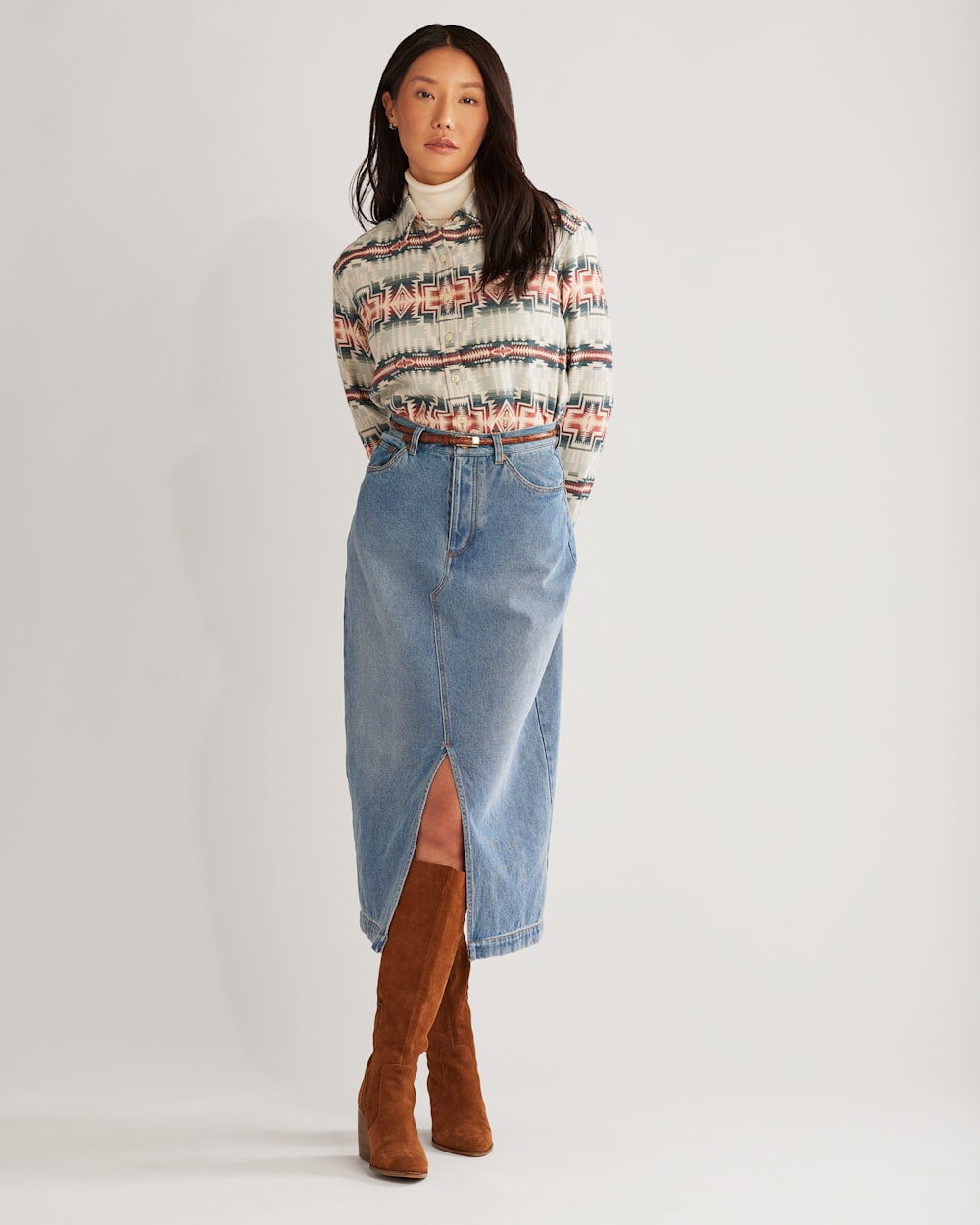 WOMEN'S DOUBLESOFT LONG BEACH SHIRT IN BLUE HARDING STAR image number 1