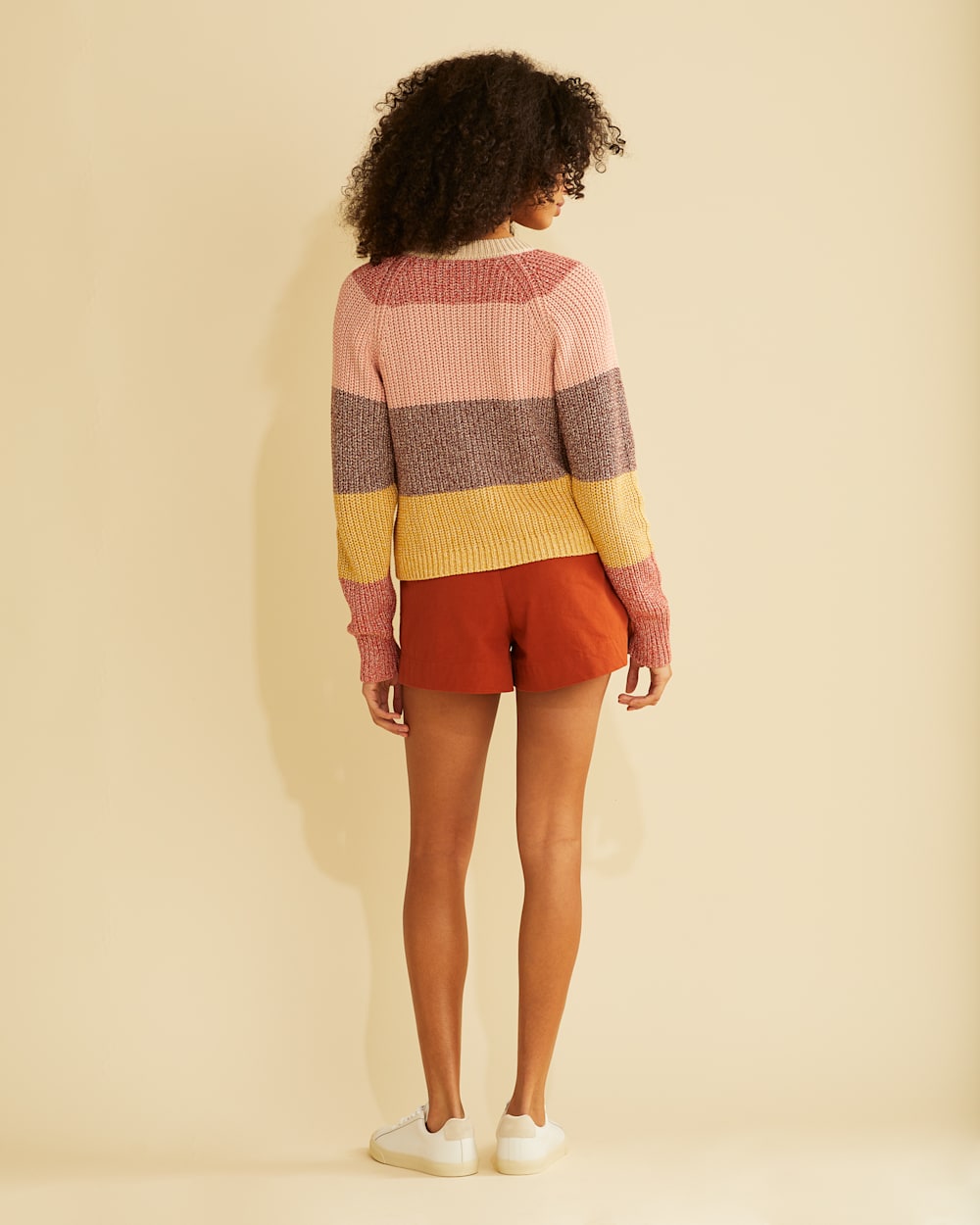 ALTERNATE VIEW OF WOMEN'S MAE STRIPED COTTON CARDIGAN IN SUNSET MULTI image number 3